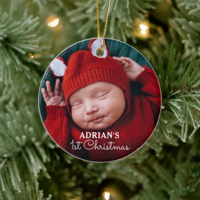 Personalised Baby First Christmas Ceramic Tree Decoration (Tree)
