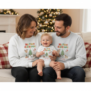 Personalised Baby First Christmas Outfit Bodysuit