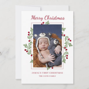 Personalised Baby First Christmas Photo Card