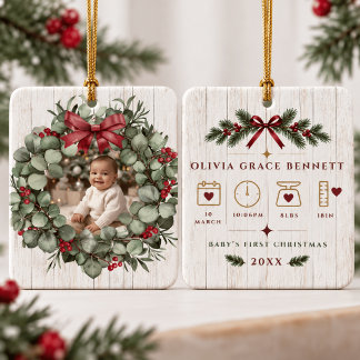 Personalised Baby First Christmas Photo Ornament