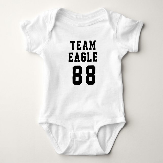 Personalised Baby Football Onsie Name and Number Bodysuit (Front)