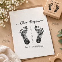 Personalised Baby Footprints Stamp, Newborn