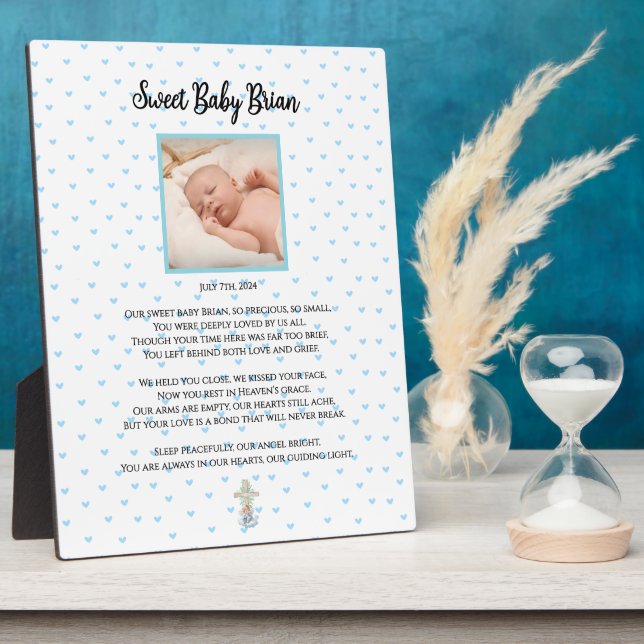 Personalised Baby Funeral Service Plaque (Side)