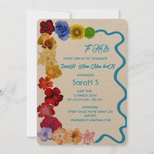 Personalised Baby Gift New Born All flower hand Invitation