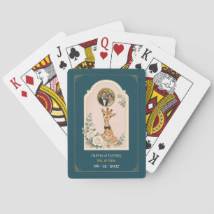 Personalised Baby Giraffe Wedding Favour Photo Playing Cards