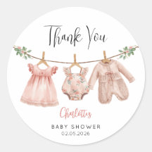 Personalised Baby Girl Baby Shower Sticker