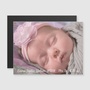 Personalised Baby Girl Birth Announcement Magnet