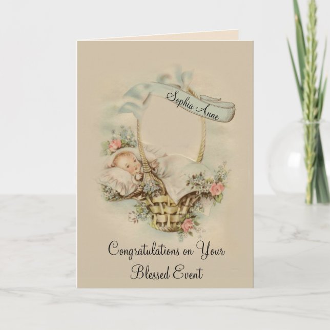 Personalised Baby Girl Boy Congratulations Card (Front)