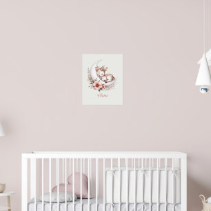 Personalised Baby Girl Deer  Poster