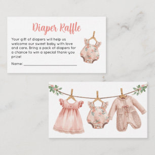 Personalised Baby Girl Diaper Raffle Enclosure Card