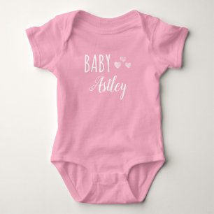 Personalised Baby girl Hearts name Bodysuit
