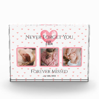 Personalised Baby Girl Memorial Photo Keepsake Block