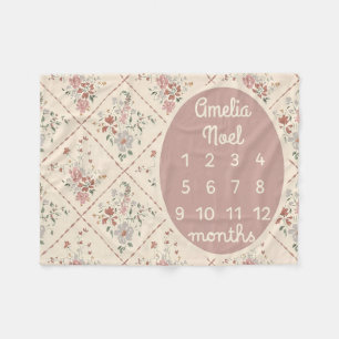 Personalised Baby Girl Milestone Blanket Customise
