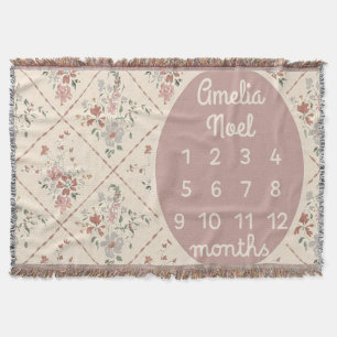 Personalised Baby Girl Milestone Blanket Customise