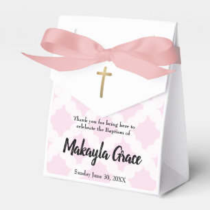 Personalised Baby Girl Pink Baptism thank you Favour Box
