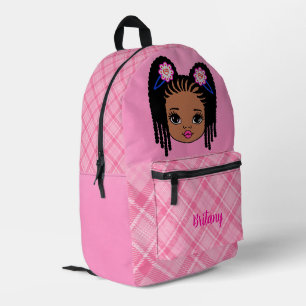 Personalised Baby Girl Pink Plaid Printed Backpack