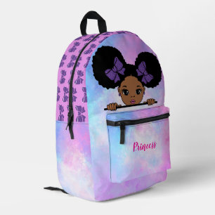 Personalised Baby Girl Purple Printed Backpack