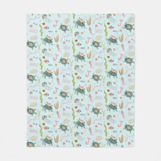 Personalised Baby Girl Turtle | 50x60 Fleece Blanket