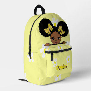 Personalised Baby Girl Yellow Printed Backpack