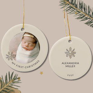 Personalised Baby Girl's First Christmas Ornament