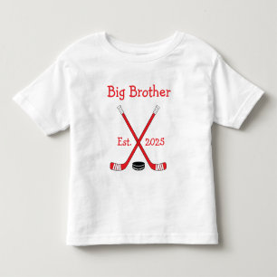 Personalised Baby Hockeys Big Brother Red Toddler T-Shirt