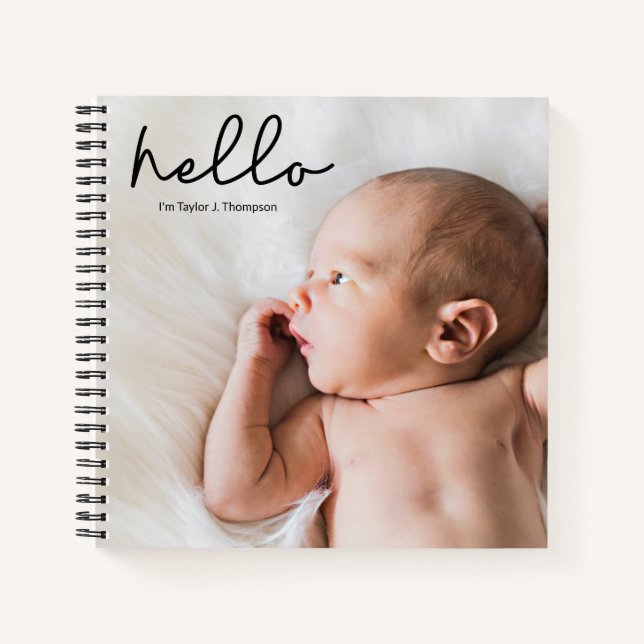 Personalised Baby Journal with Photo and name (Front)