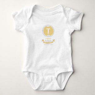Personalised baby keepsakes monogram bodysuit