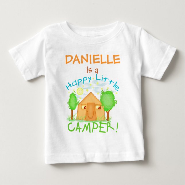 Personalised Baby / Kids Summer Camping T-Shirt (Front)
