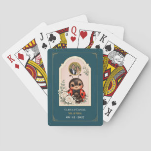 Personalised Baby Ladybug Wedding Favour Photo Playing Cards