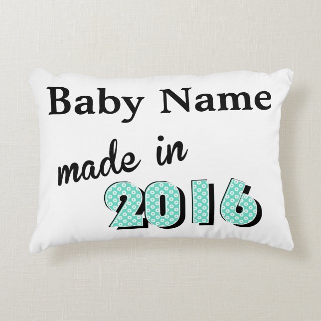 Personalised Baby Made In 2016 Decorative Cushion (Front)