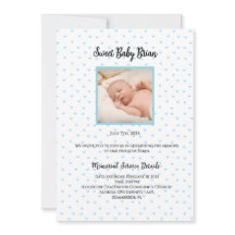 Personalised Baby Memorial Service Invitations