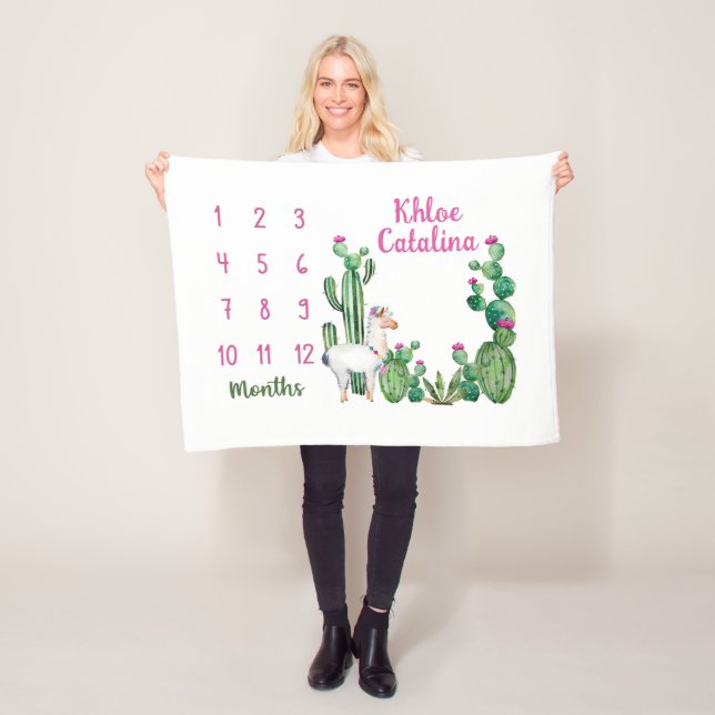 Personalised Baby Monthly Milestone Blanket Custom (In Situ)