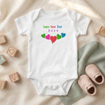 Personalised Baby Name and Colourful Hearts