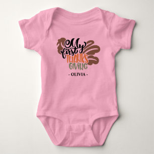Personalised Baby Name My First Thanksgiving Bodysuit