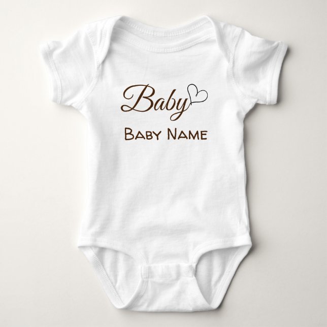 Personalised Baby Name Pregnancy Announcement Baby Bodysuit (Front)