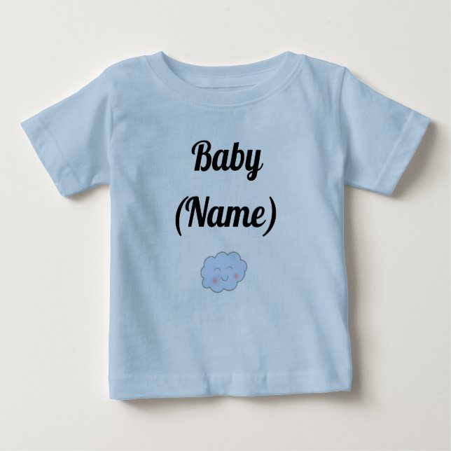 Personalised Baby Name Smiling Cloud T-Shirt (Front)