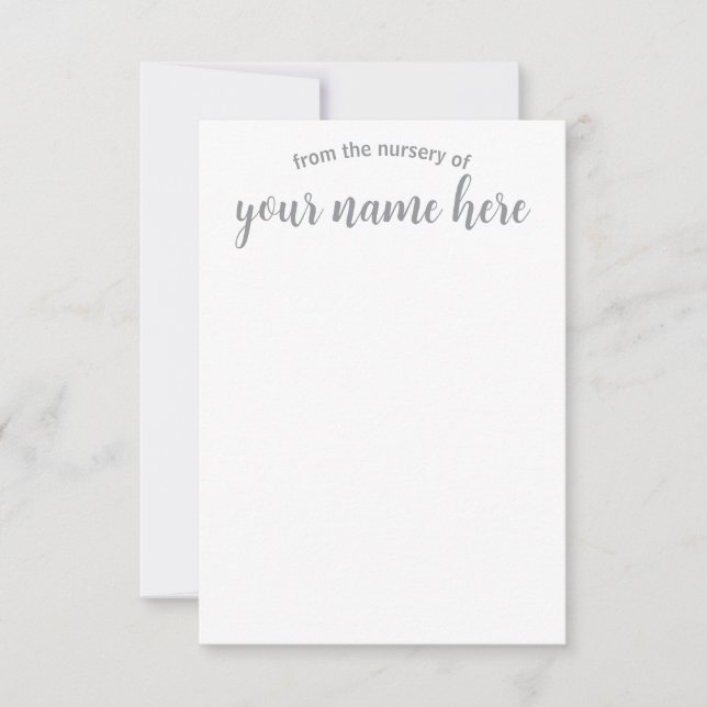 Personalised Baby Nursery Notecards (Front)