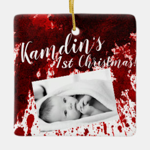 Personalised Baby Ornament Blood Splatter Vampire