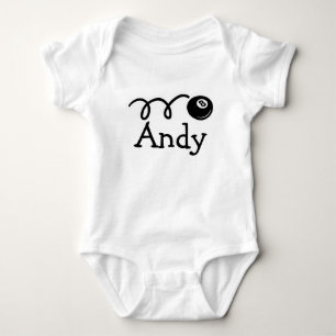 Personalised baby outfit with pool eight ball bodysuit