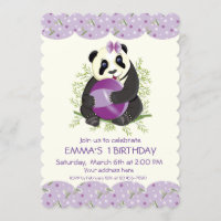 Personalised baby panda playing ball birthday