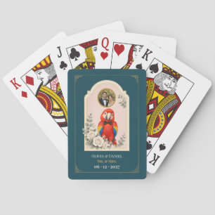 Personalised Baby Parrot Wedding Favour Photo Playing Cards
