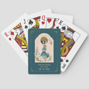 Personalised Baby Peacock Wedding Favour Photo Playing Cards
