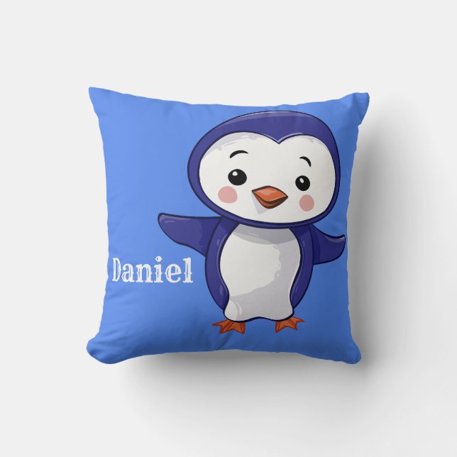 Personalised Baby Penguin Cushion (Front)