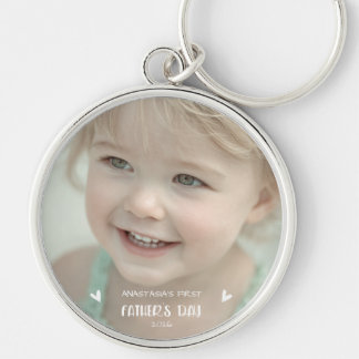 Personalised Baby Photo 1st Father’s Day Key Ring