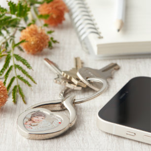 Personalised Baby photo and Custom Name Keychain