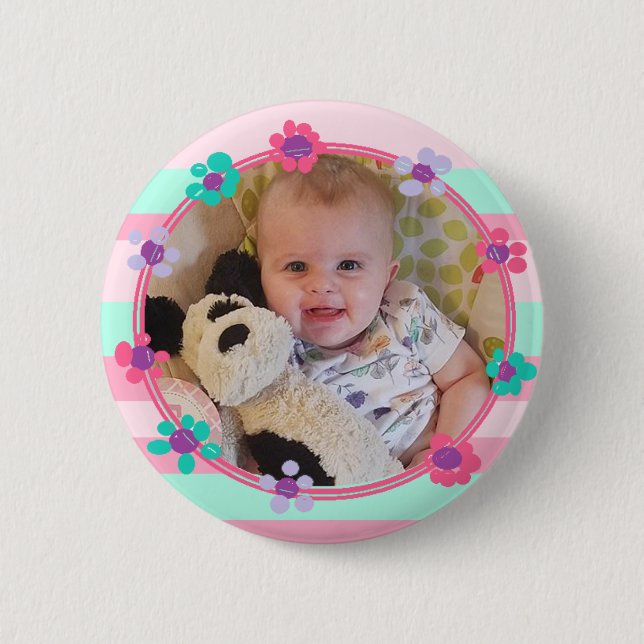 Personalised Baby Photo Button (Front)