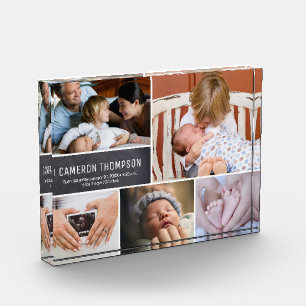 Personalised Baby Photo Collage Baby Stat Block