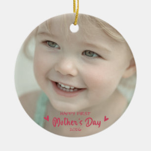 Personalised Baby Photo Happy 1st Mother’s Day Ceramic Tree Decoration