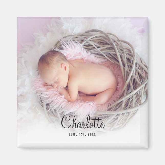 Personalised Baby Photo Keepsake Magnet (Front)