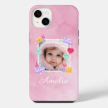 Personalised Baby Photo - Love, Kiss, and Hearts